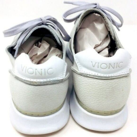 Vionic Joey womans sneakers leather gray lace up W11 BoxB - Picture 3 of 7
